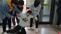 21级城轨班级进行大客流应急演练